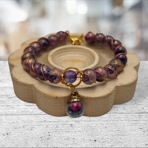 Handmade wirewrapped Elegant Purple Beaded Bracelet